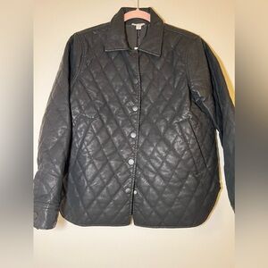 Black Quilted Leather Jacket